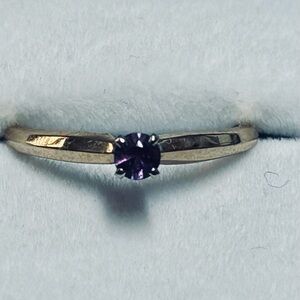 Amethyst 14k Yellow Gold Band Sz 6 1/2